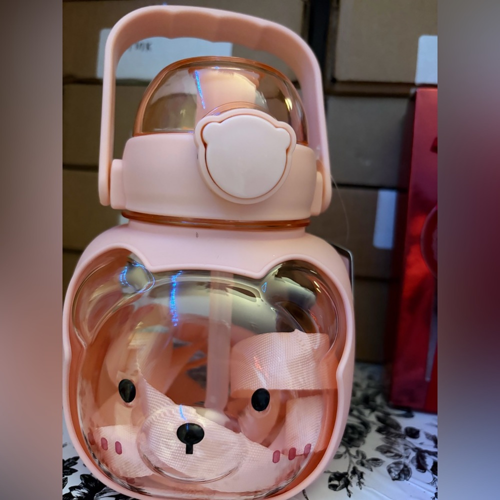 Cute Bear Water Bottle with Handle